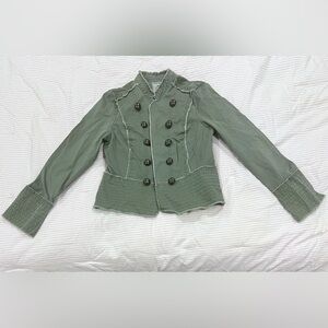 Old Navy Green Blazer Cropped Military Style